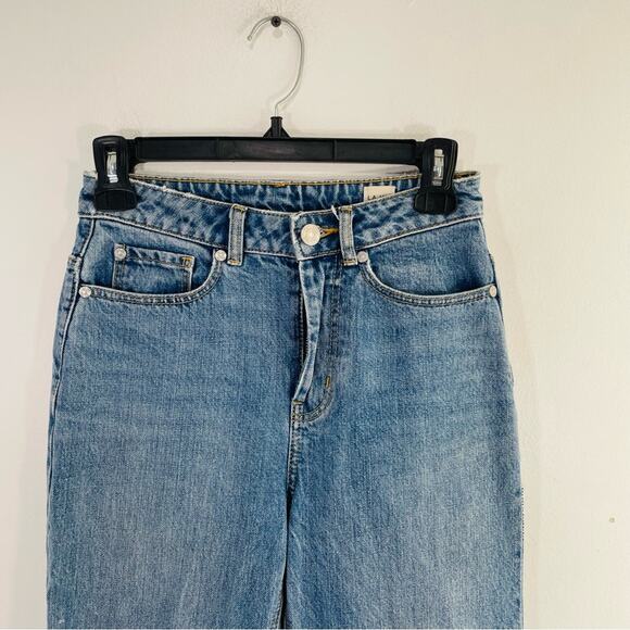 Rebecca Taylor La Vie High Rise Patchwork Straight Leg Denim Jeans 24 - Picture 3 of 11